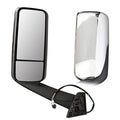 Left door mirror assembly with black housing and silver reflective glass
