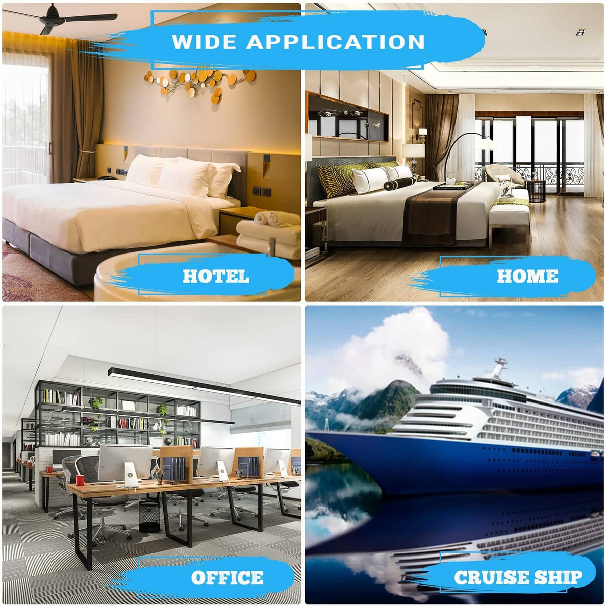 European to US plug adapter for home, hotel, office, and cruise travel use