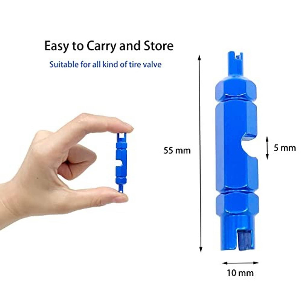 Blue valve core remover tool, 55 mm long and 10 mm wide