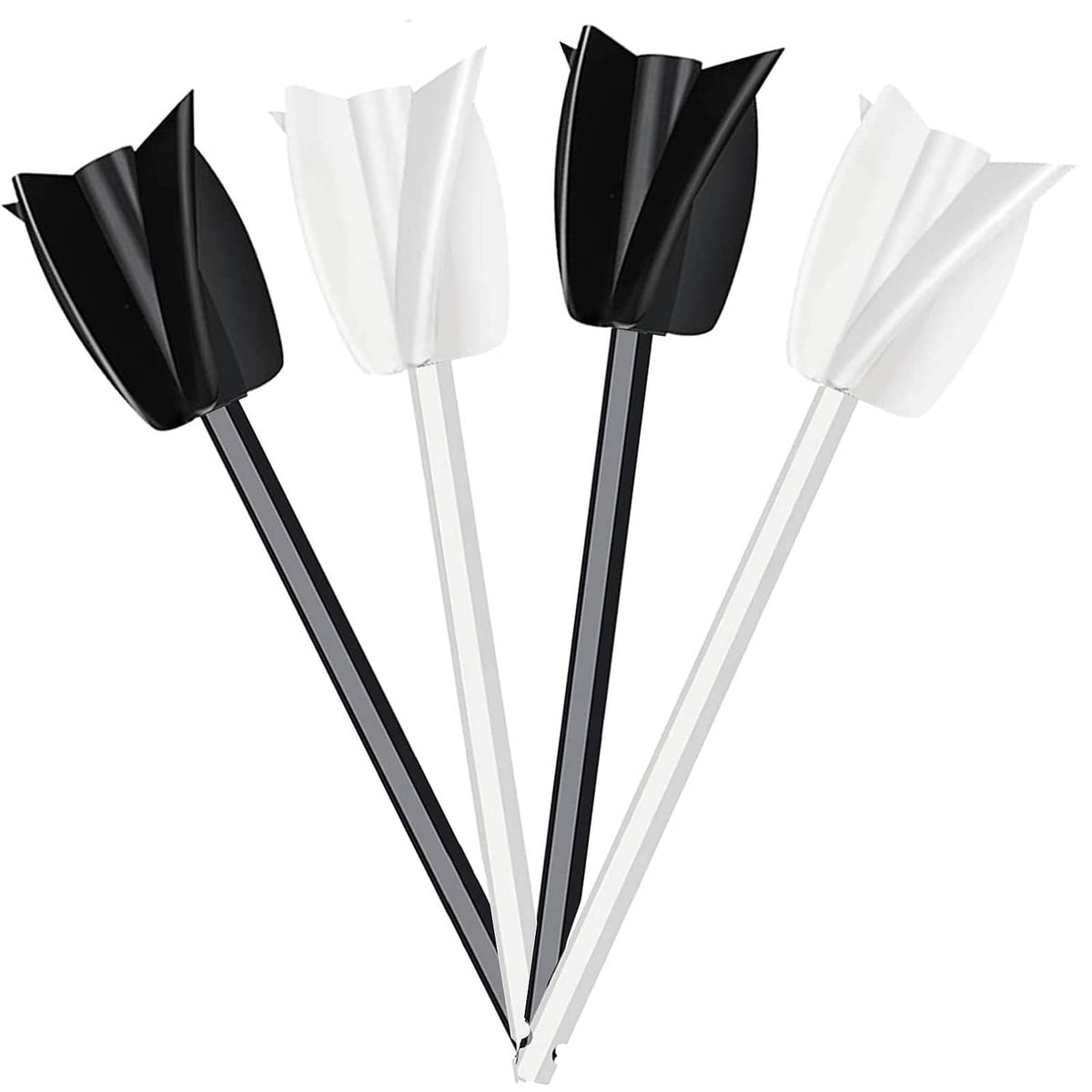 Resin epoxy drill mixer paddles set of 4, with white and black spiral mixing blades