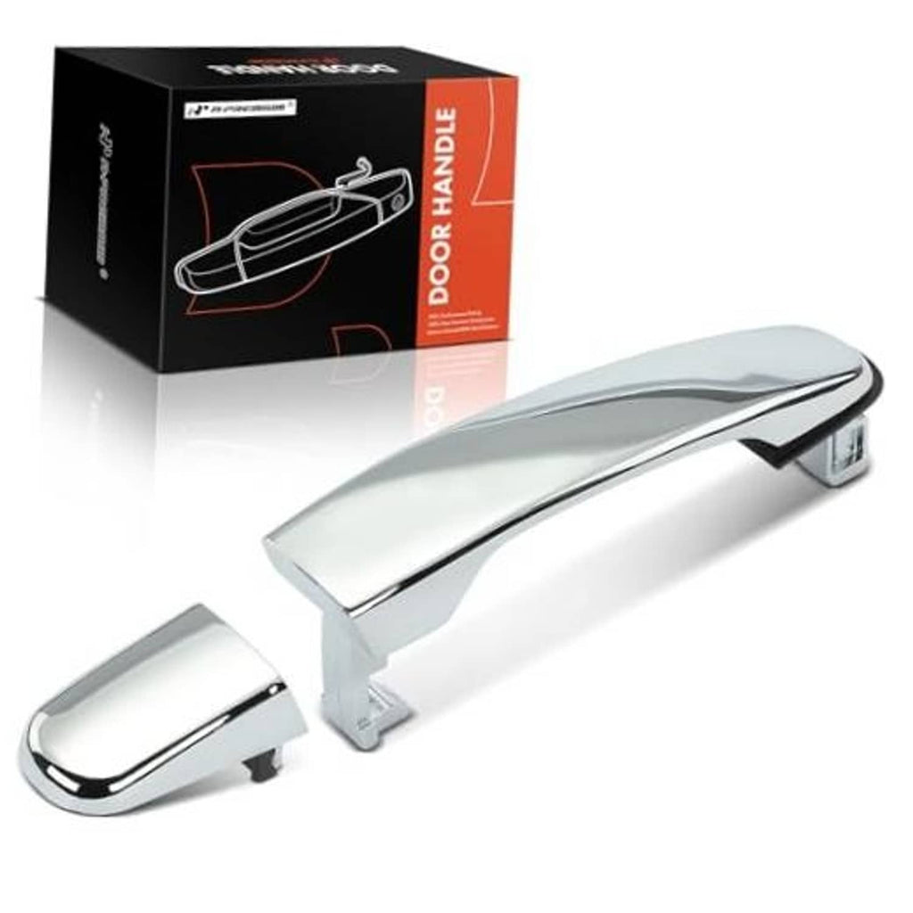 Chrome front or rear exterior door handle with mounting bracket