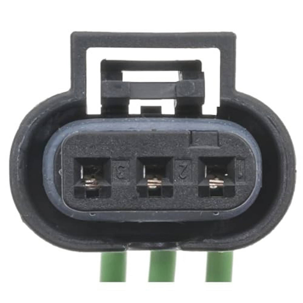 Engine crankshaft position sensor wiring connector, 4-pin black plug with green wires