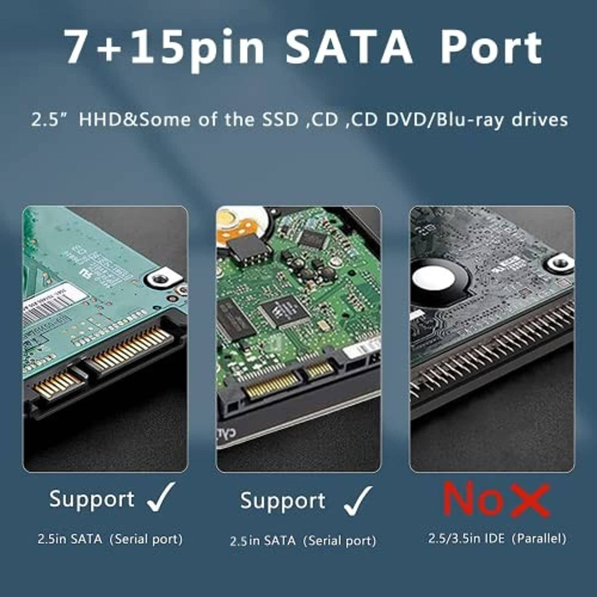 2.5-inch SATA drive port adapter cable with slim multi-connector design and red wire pair