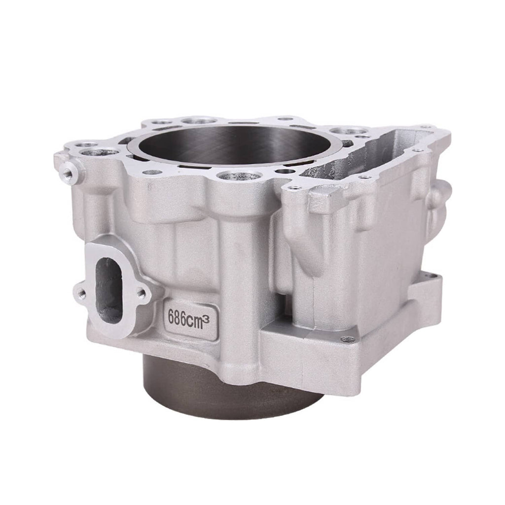 Engine cylinder block with side label and top mounting bolt holes