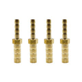 Brass hose barb adapter set, 4-piece barbed fittings with hex middle