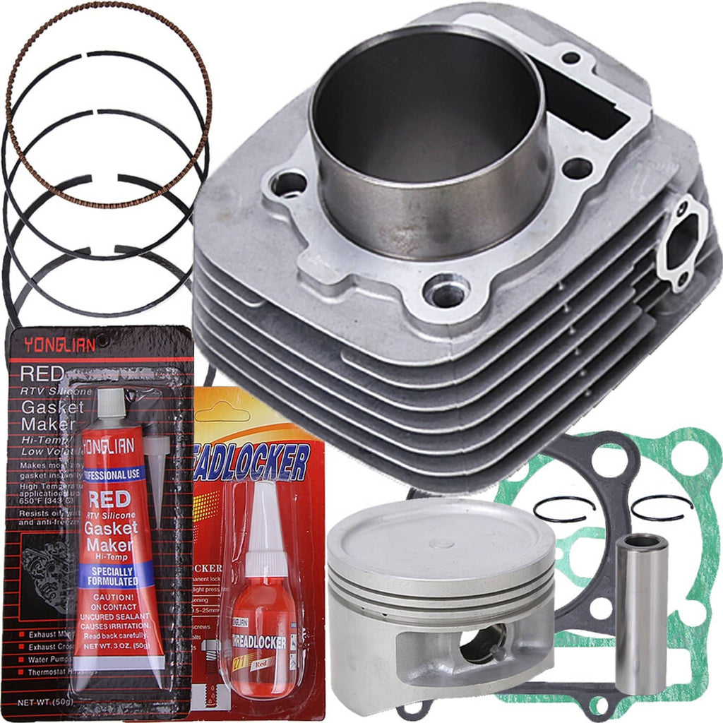 All-in-one top end kit: aluminum cylinder, piston, rings, gasket set, and piston pin