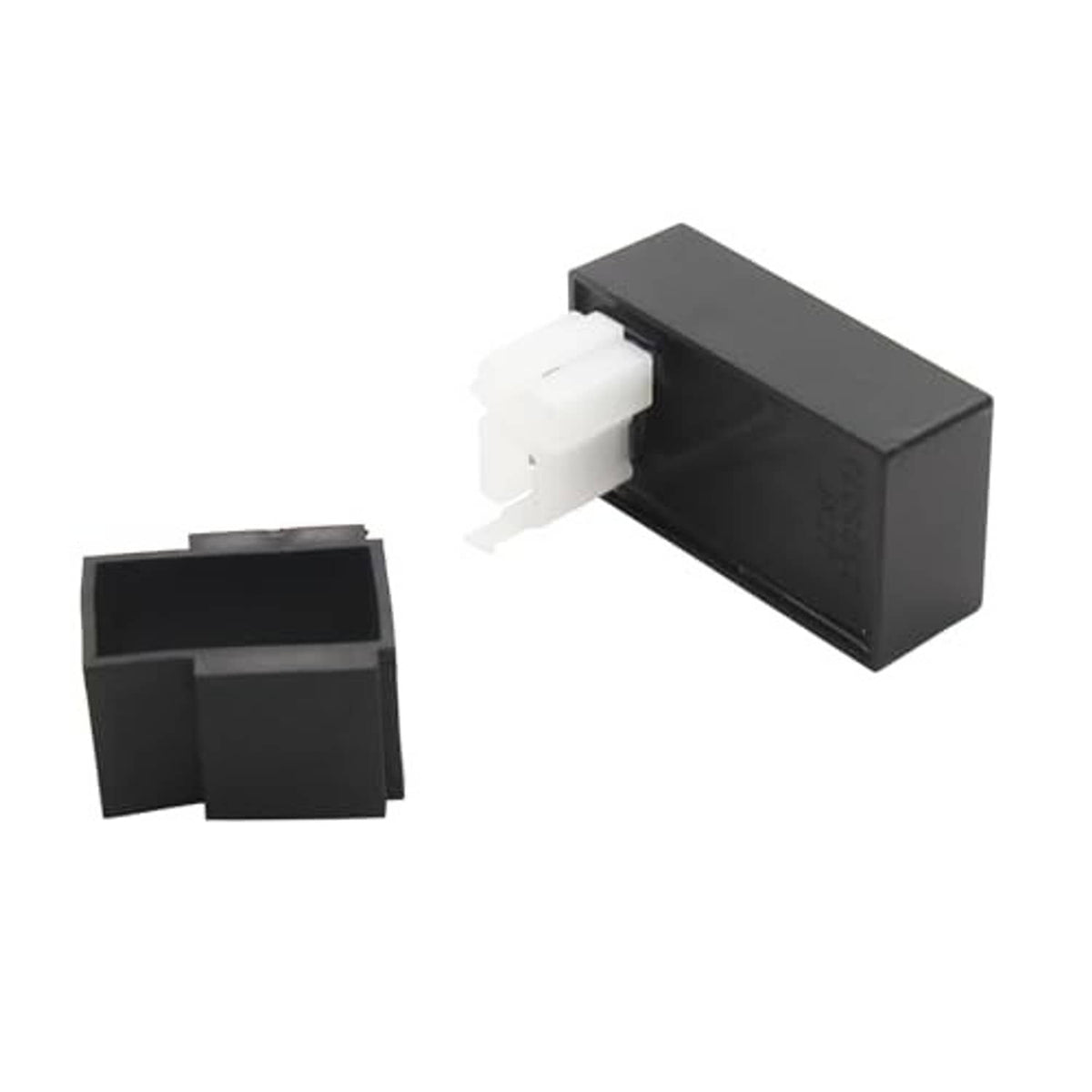 AC CDI box, black rectangular case with white 6-pin connector and mounting bracket