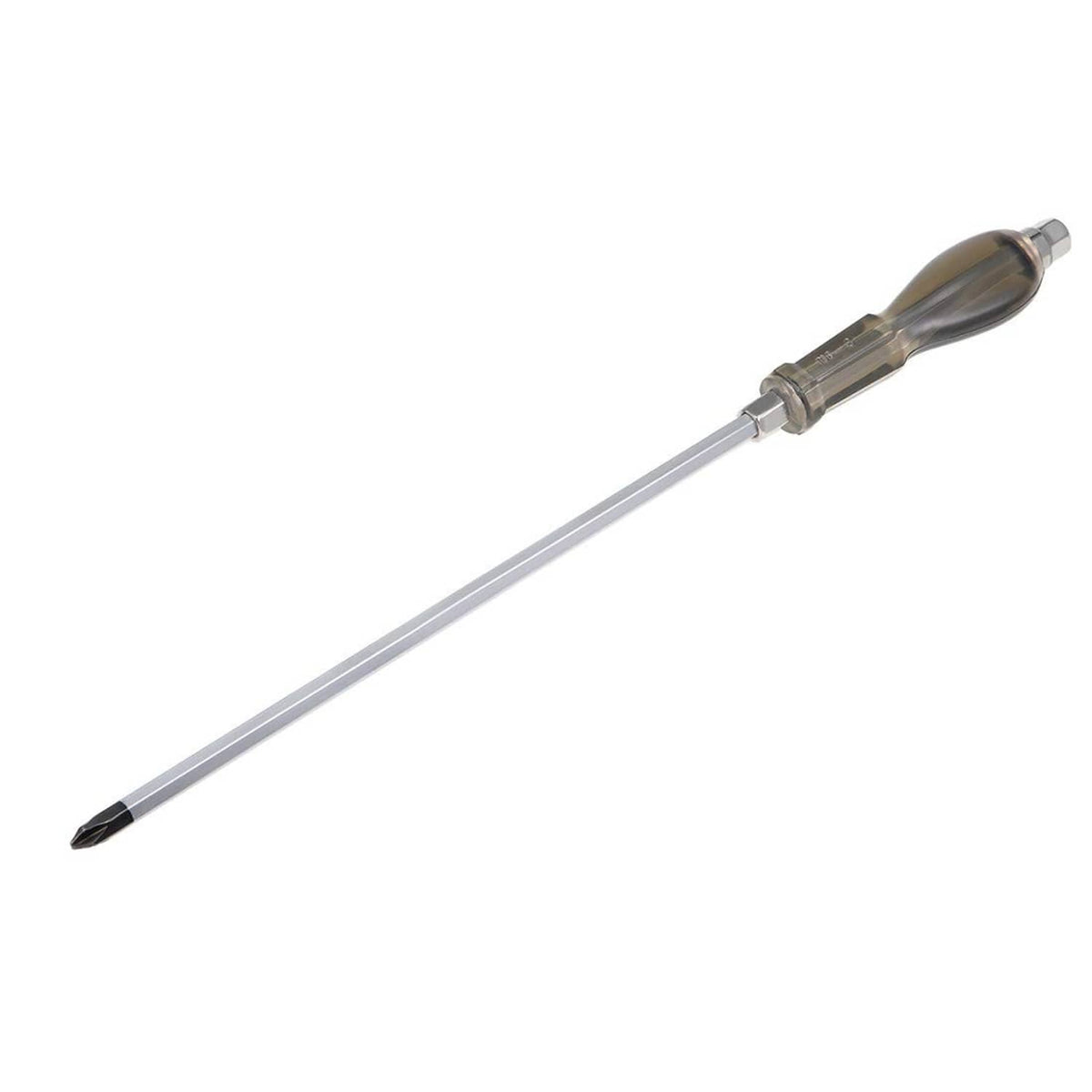 PH3 Phillips impact screwdriver with cross-point tip, silver shaft, gray handle