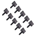 Black nylon M4x12mm thumb screw bolts, 10-pack, square head with threaded shank