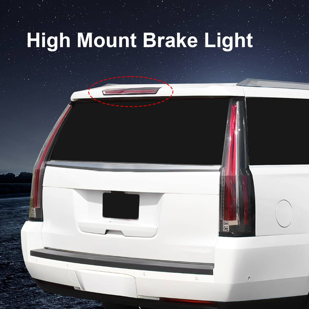 High mount third brake light installed on rear hatch, red LED lamp and housing