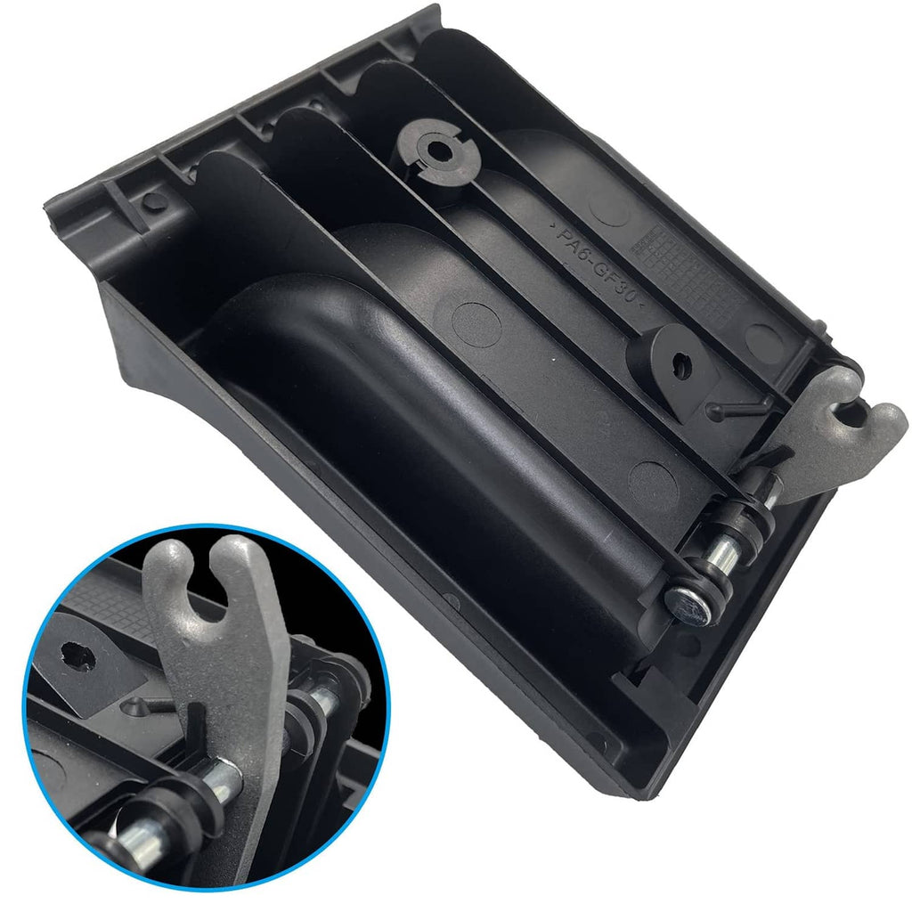 Sliding door interior handle metal clip, black with mounting screws and bracket