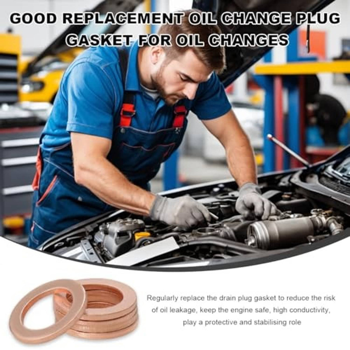 Copper oil drain plug gasket washers, small round seals in a set