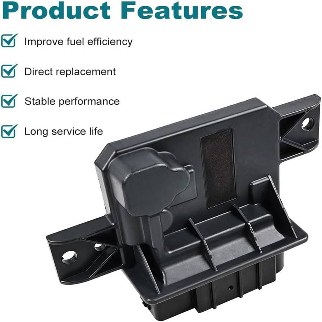Black fuel pump power control module with corner mounting points and top cap