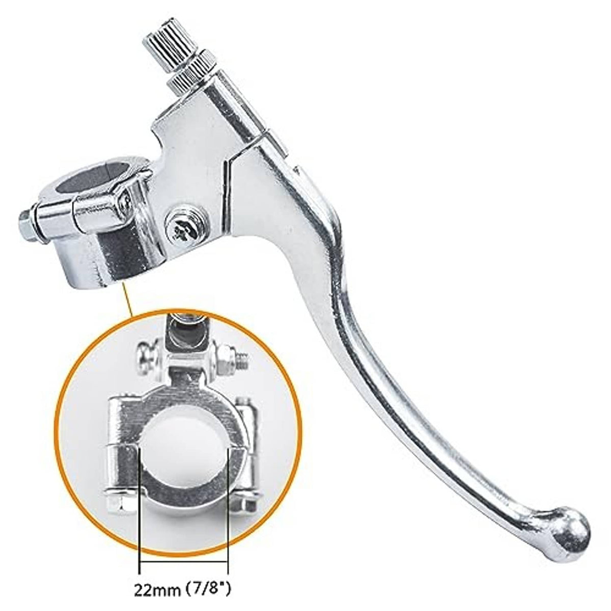 Left brake lever perch, 22mm (7/8 in) diameter mounting clamp section