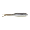 Silver-gray soft bait lure with small tail and hook