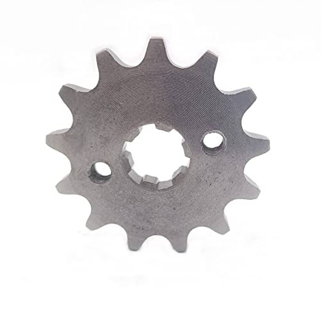 Front engine sprocket gear, 420 13T steel with center bore and two side holes
