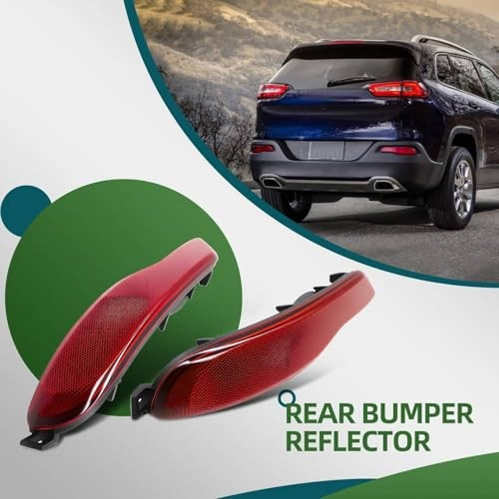 Red rear bumper reflector lights shown with black bases and mounting brackets