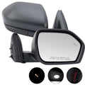 Black side mirror housing with heated power glass and glossy reflective lens