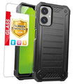 Black rugged phone case with textured grip and dual camera cutouts