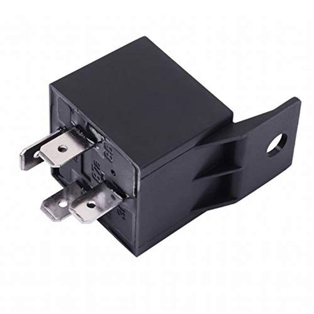 Black electric fan relay switch housing with metal mounting tabs