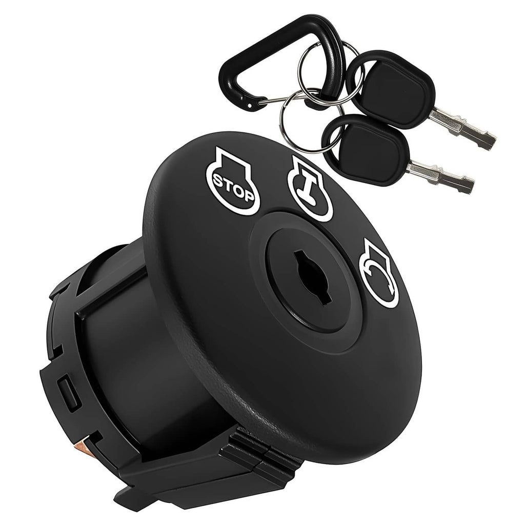Black ignition switch with two keys and key ring, 3-position