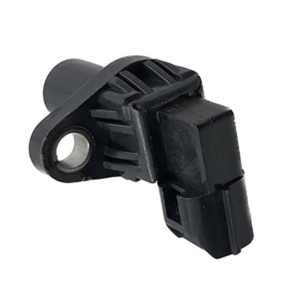 Black camshaft position sensor with circular mounting ring and connector body