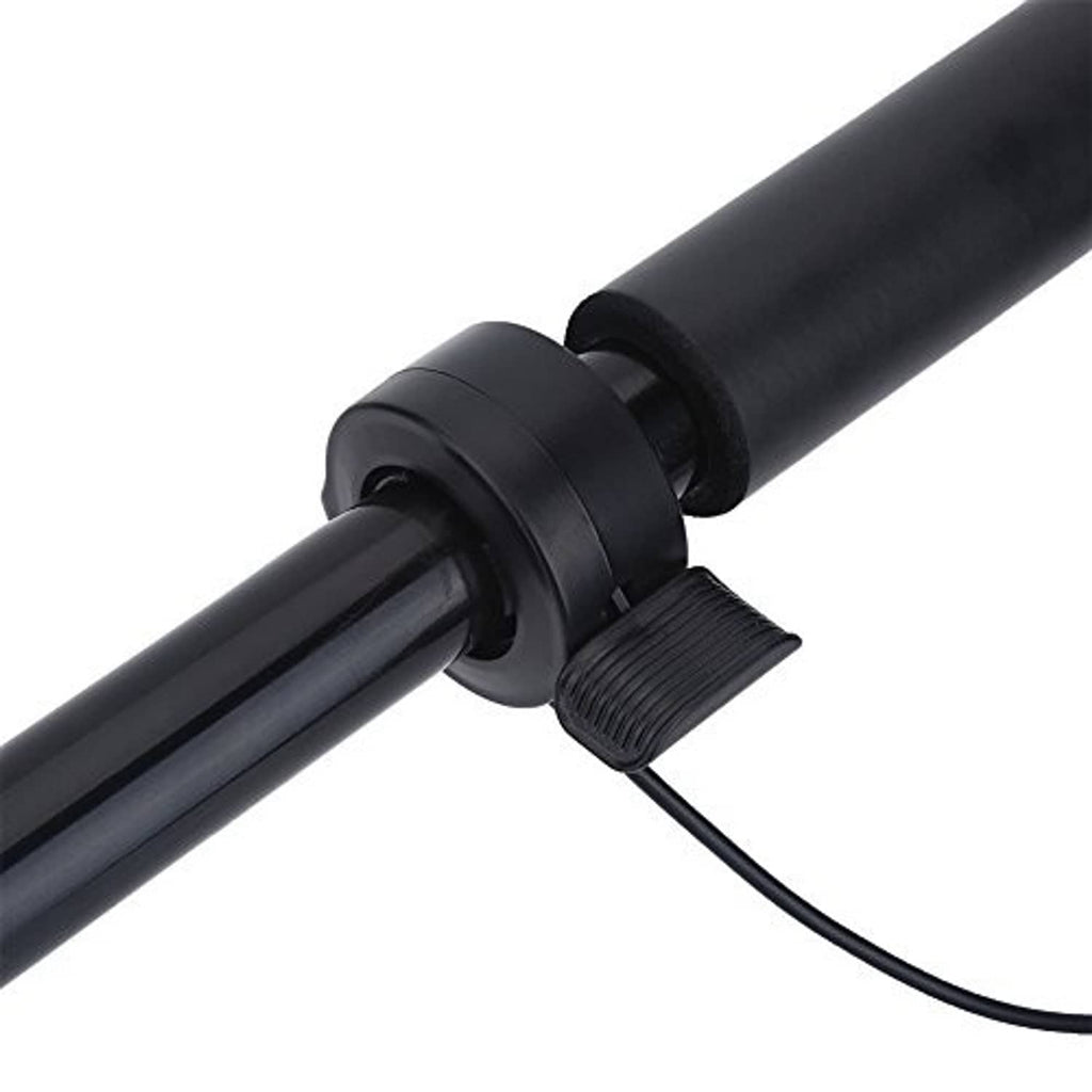 Close-up of thumb throttle mounting collar and cable exit with ribbed grip