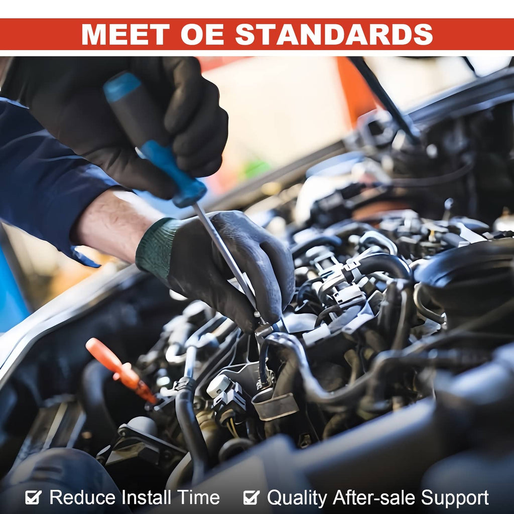 Automotive technician holding tools near engine bay with lock installation concept
