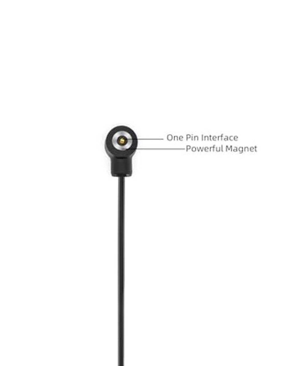 Smart ring charger cable with one-pin interface and magnetic charging head