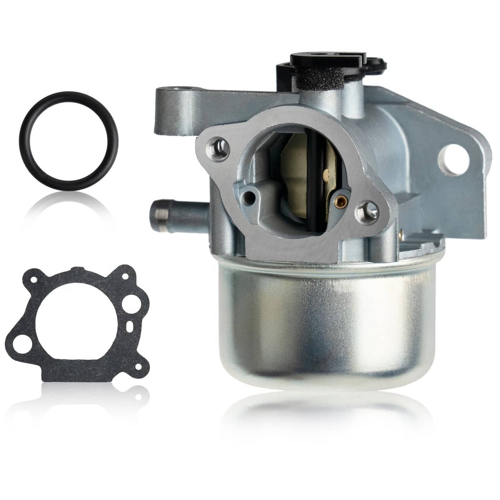 Carburetor assembly with metal body, black top, and included gasket and O-ring