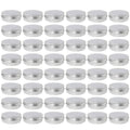 Set of small round silver aluminum tins with screw-on lids, 2 oz