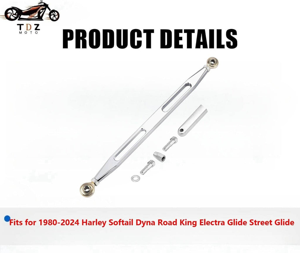 Chrome shift linkage rod with small mounting hardware pieces