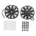 7-inch electric radiator cooling fan kit, black push-pull fan with wire leads