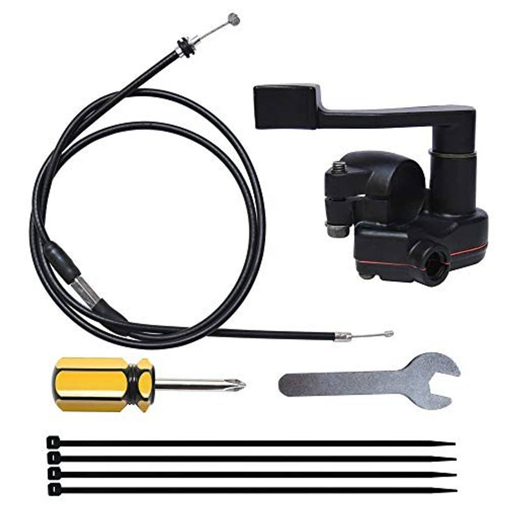 Thumb throttle cable and accelerator handle assembly with included tools and wrenches