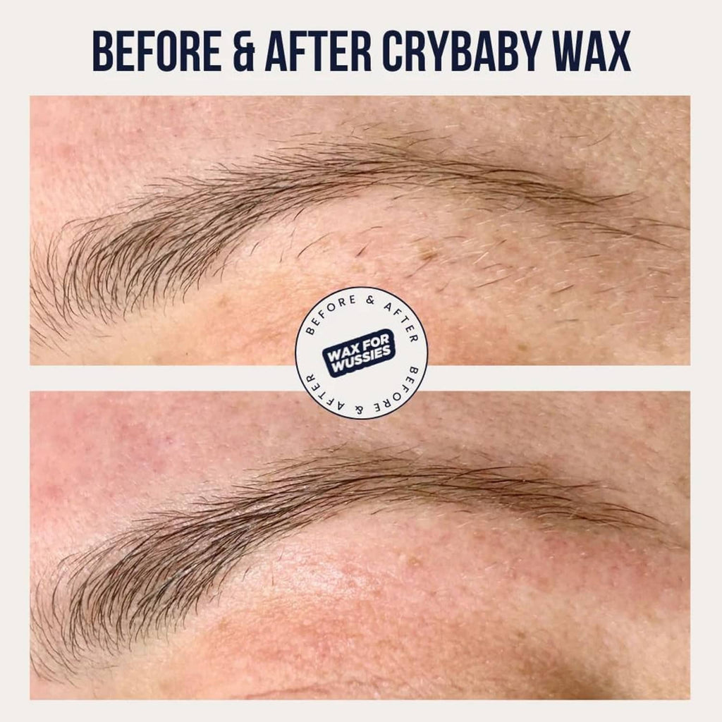 Before-and-after eyebrow skin photos for exfoliating splash after waxing