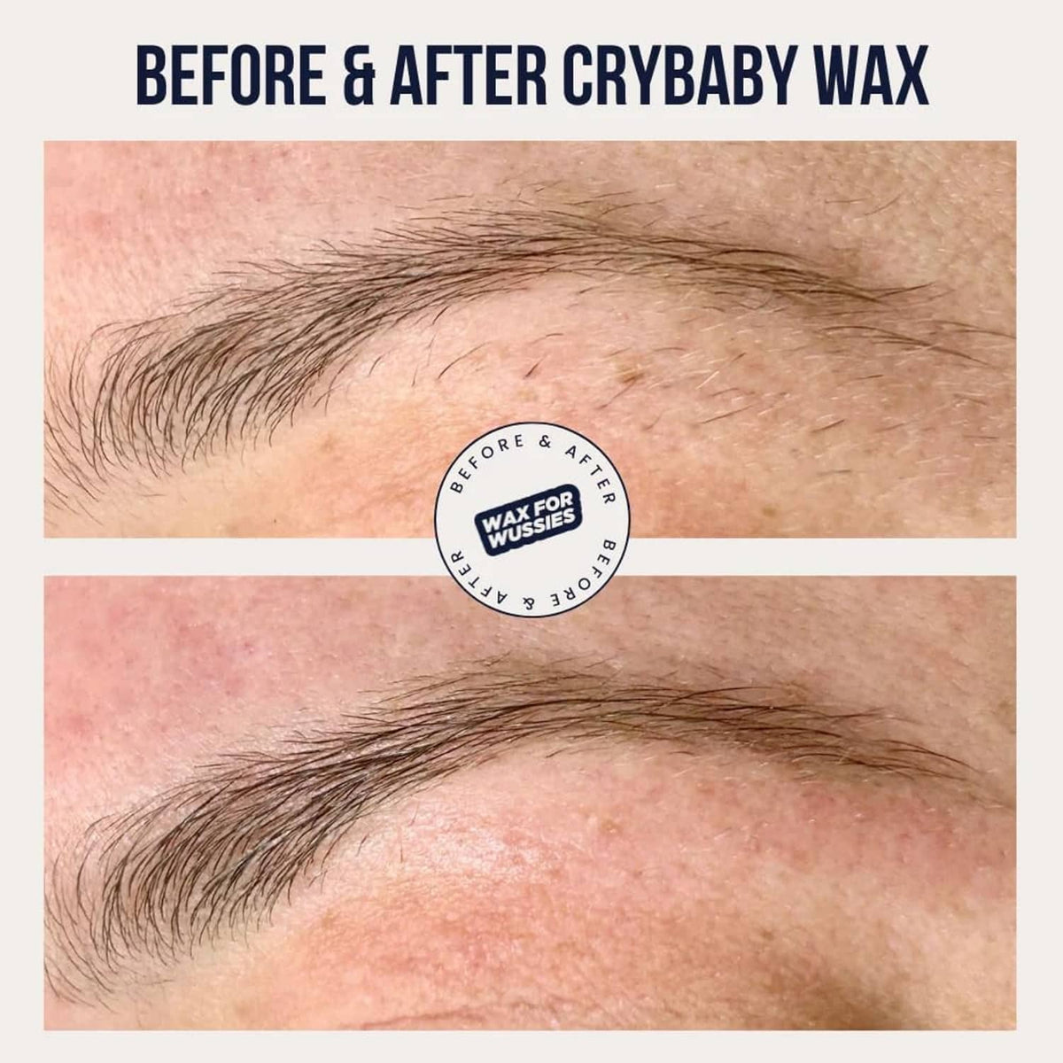 Before-and-after eyebrow skin photos for exfoliating splash after waxing