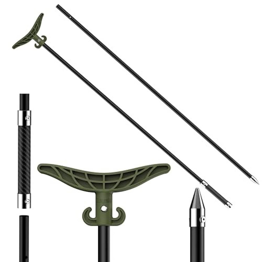 Two-piece shallow water anchor pole set with olive fluke and pointed grounding tips