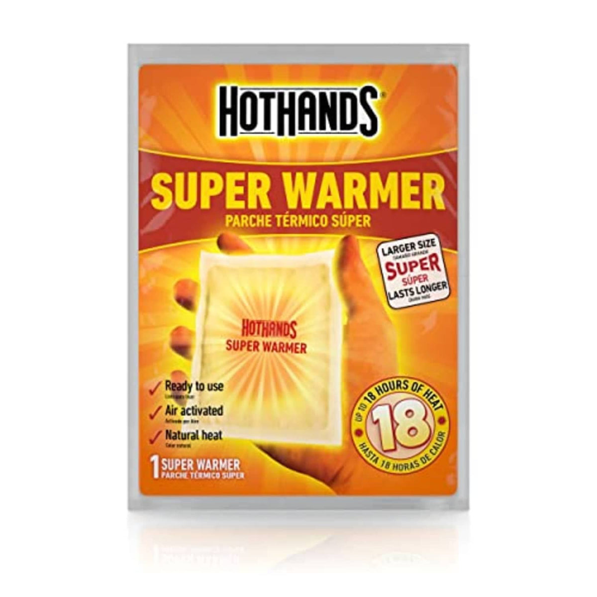 HotHands Super Warmer large size disposable hand warmer pack, 18 hours