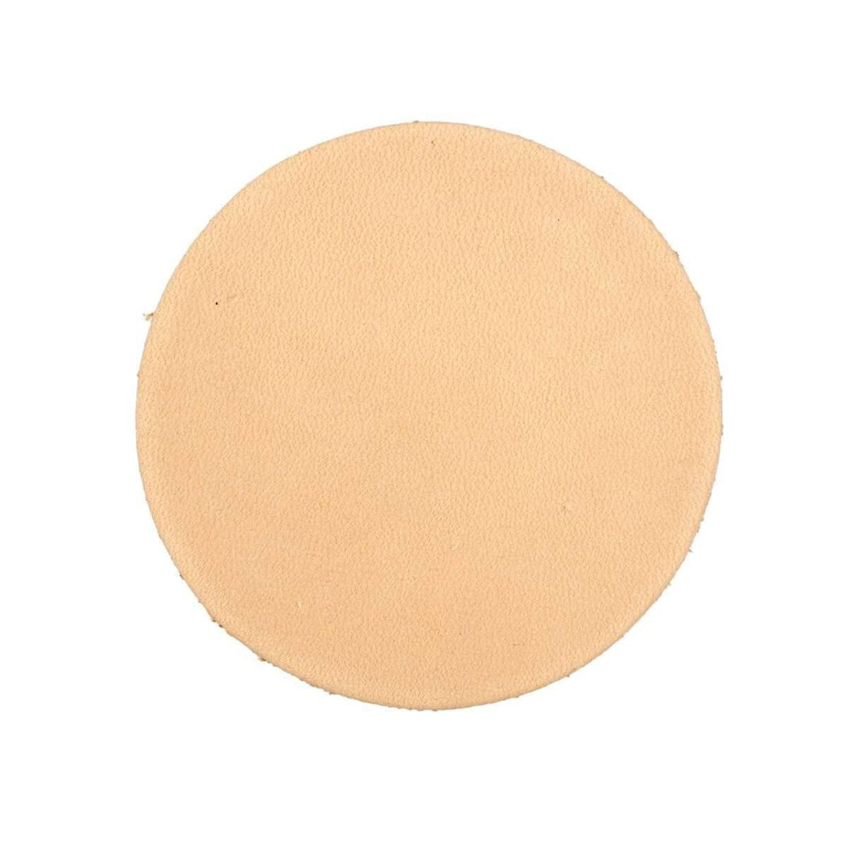 Round vegetable-tan leather disc, light tan