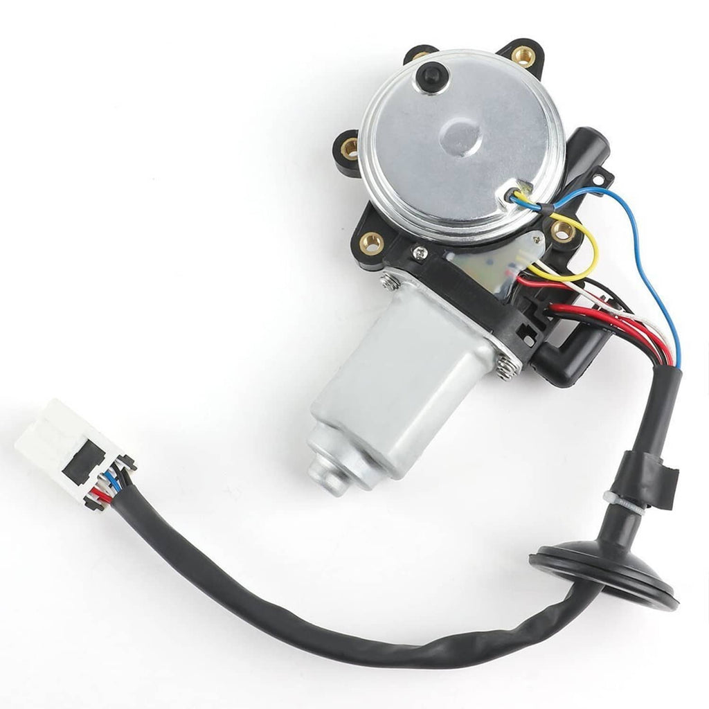 Front window lift motor showing round metal actuator cap and black cable
