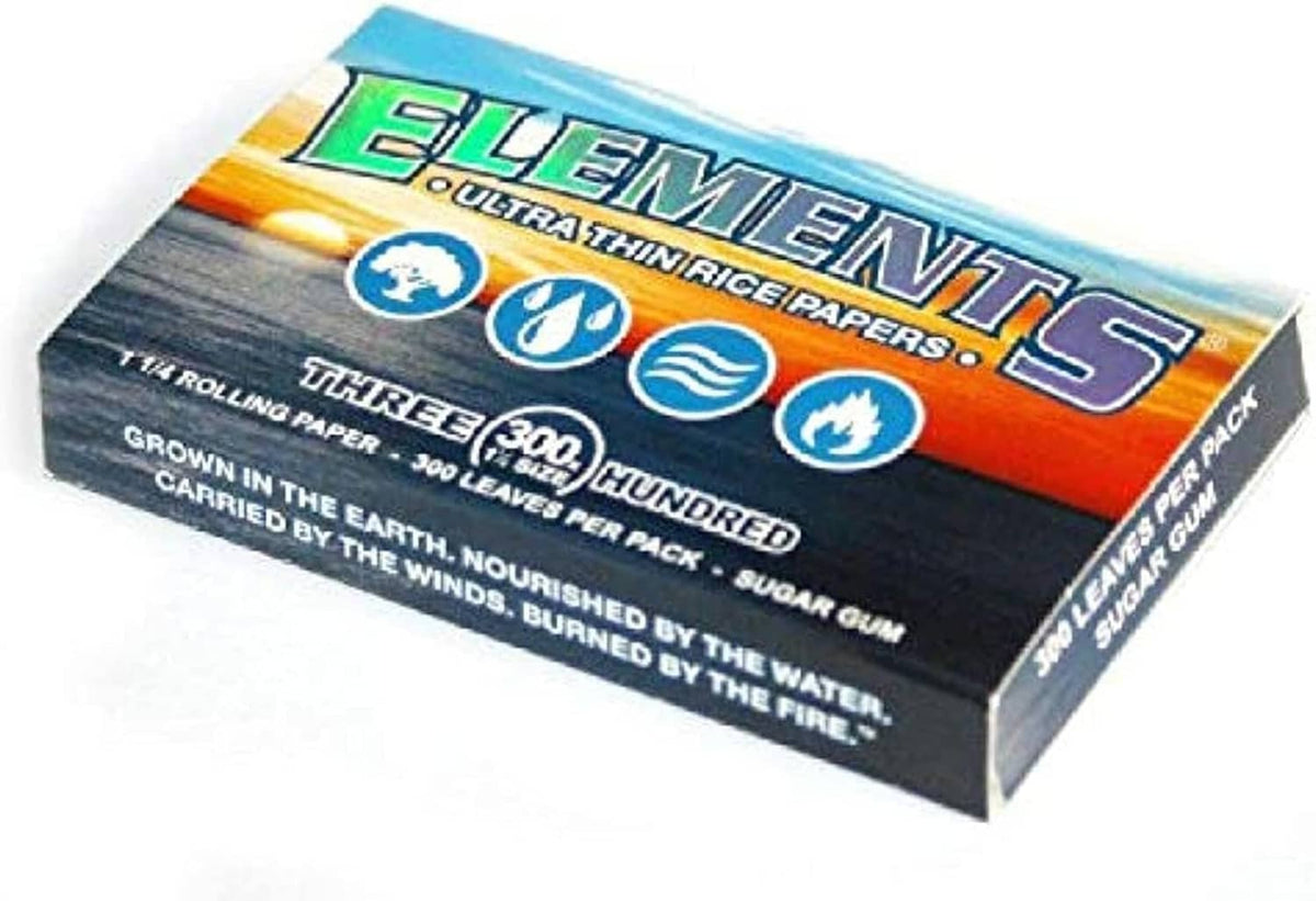 Ultra-thin rice rolling papers 300-leaf pack, 1¼ size, dark package with blue accents