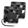 Black 40mm square PWM PC cooling fan set with dual blades and attached 4-pin cable