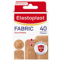 Elastoplast fabric plasters box, 40 extra flexible, dark beige fabric adhesive bandages