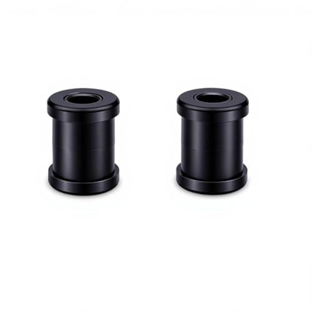 Two black polyurethane tube bushings for handlebar riser installation