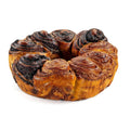 Chocolate and cinnamon babka cake with dark chocolate and caramel swirls