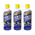 Three-pack white lithium grease aerosol spray cans with yellow caps