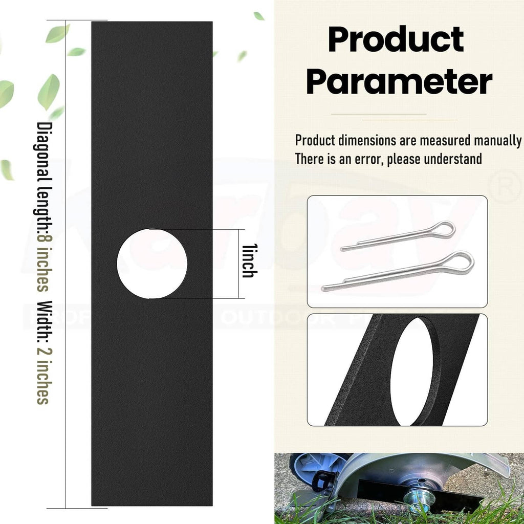 Black edger blade bar with oval mounting hole for lawn edging