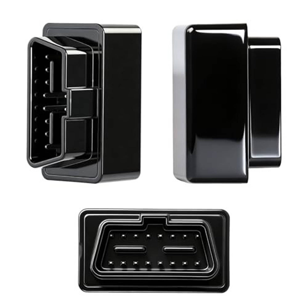 Key fob programming connector housing with pin header and rear protective shell