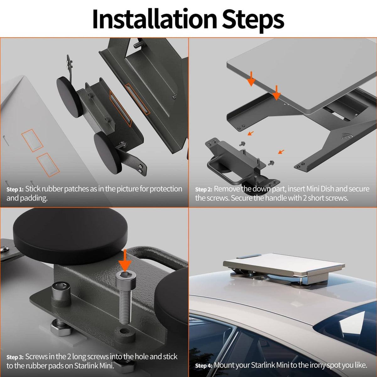 Magnetic mount pieces with screws and adhesive sticker pad for installation