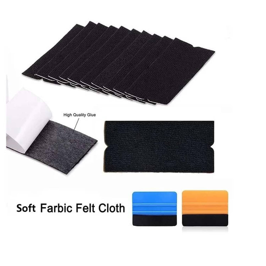 Black felt edge replacement adhesive pads, pre-cut squeegee felt set